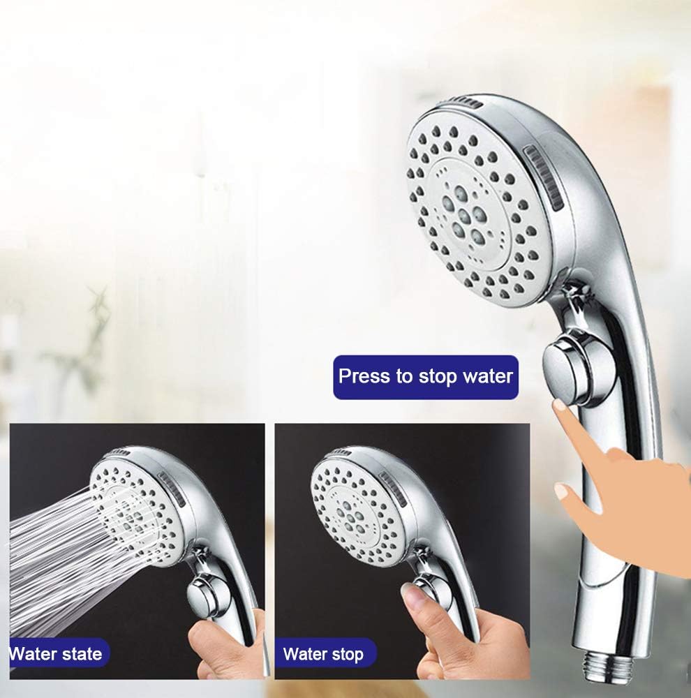 Handheld Shower Head High Pressure 6 Spray Settings ON/Off Switch ...