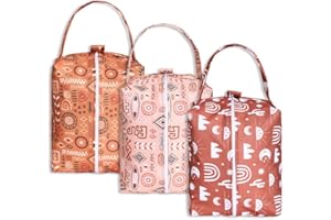 Lmbabter Baby Diaper Wet Dry Bag - 3PCS Diaper Organizer Bag Nappy Pouch Water- resistan Diaper Pod for Baby Diaper Bag,Gym Bag，Travel Bag （Geometry）