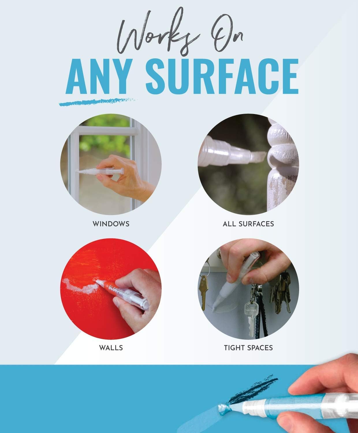 Slobproof Refillable Touch-Up Paint Pen, Mess-Free, Reusable Wall Paint Repair Tool, Precise Application - Image 4