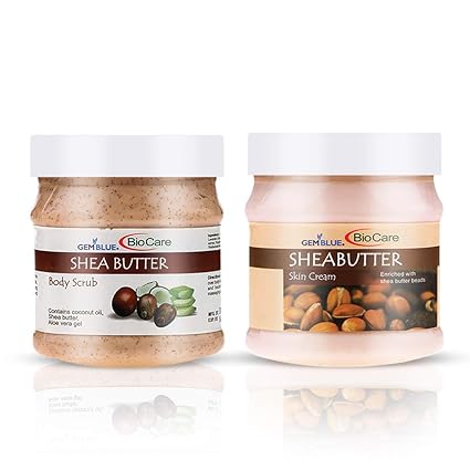 GEMBLUE BIOCARE SHEA BUTTER SCRUB, 500ML+GEMBLUE BIOCARE SHEA BUTTER CREAM, 500ML