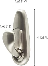 Command Outdoor Large Brushed Nickel Metal Hook with Strips Holds 2.2 Kg view 2