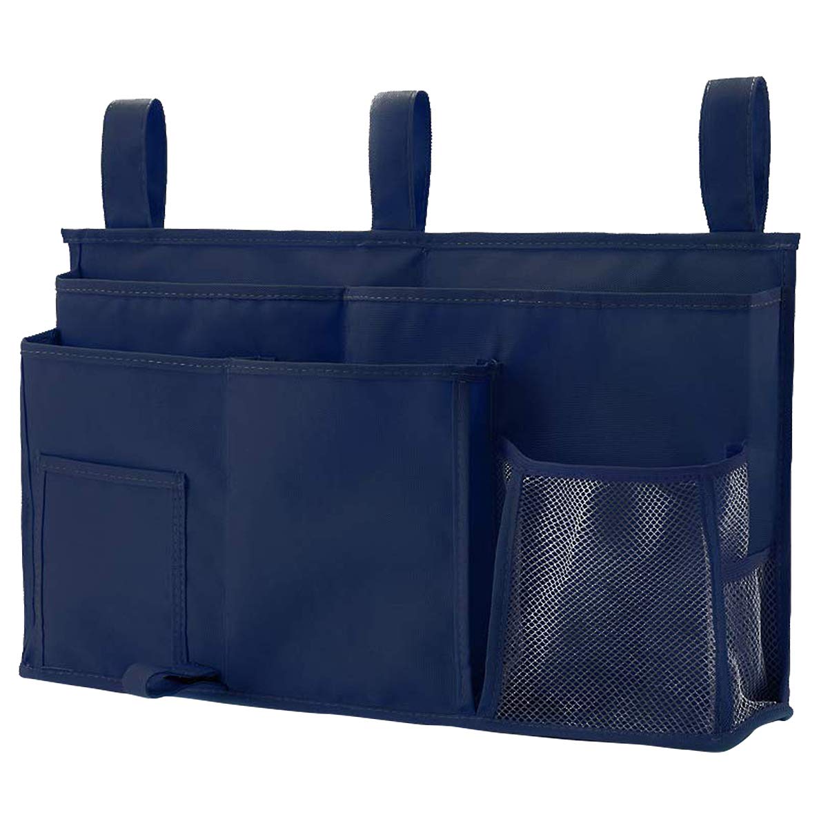 Caddy Hanging Organizer Bedside Storage Bag, 600D Oxford Cloth with Hook&Loop for Bunk and Hospital Beds,Dorm Rooms Bed Rails(8 Pockets) (Navy Blue) — image 1