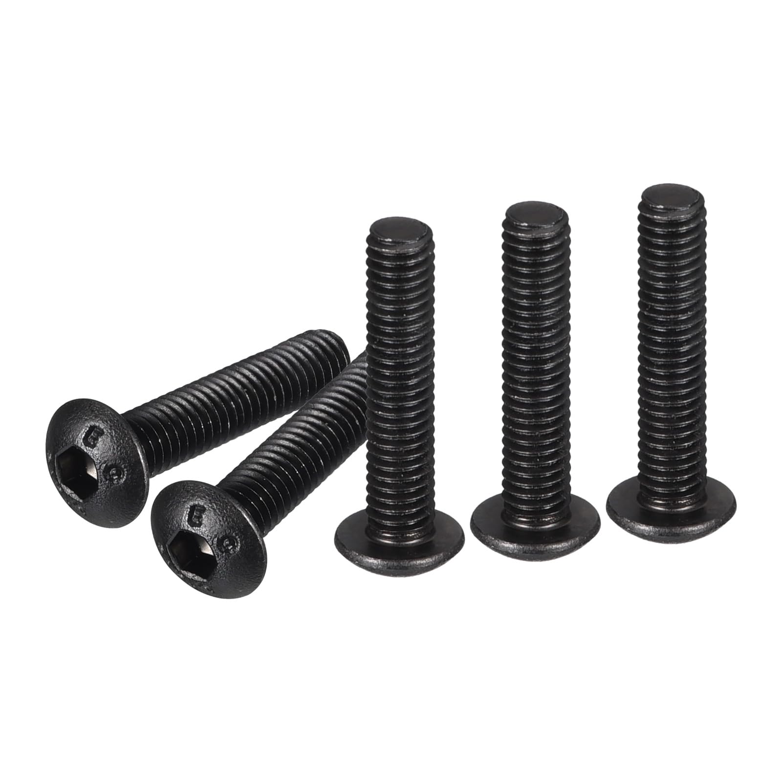 DTGN M3-0.5x14mm Button Head Socket Cap Screws - 100Pack - Good for Machine - Carbon Steel Black Oxide - Hex Drive Full Thread Fasteners