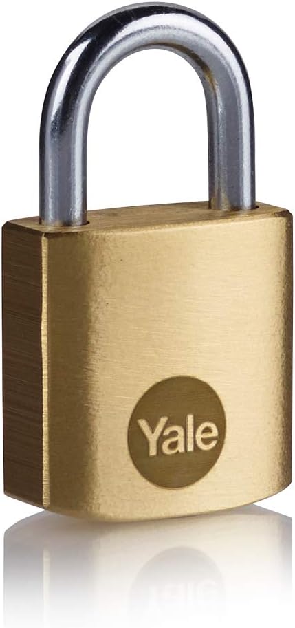 Yale - Y110B/25/113/1 Standard Security 25mm Brass Padlock - Open Steel Shackle - 3 Keys, 1pk, 25 mm