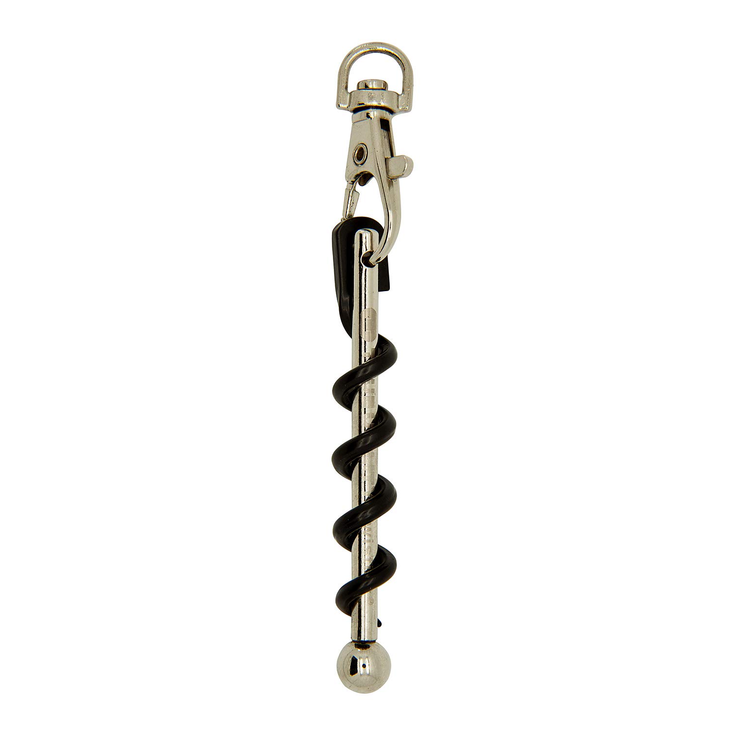 TRUE Twistick Pocket Keyring Wine Bottle Opener - Stainless Steel 4MM Cork Screw Bar & Teflon Coated Corkscrew Helix, Quick Release Pocket Keychain Clip, Portable EDC Waiters Friend Bottle Opener