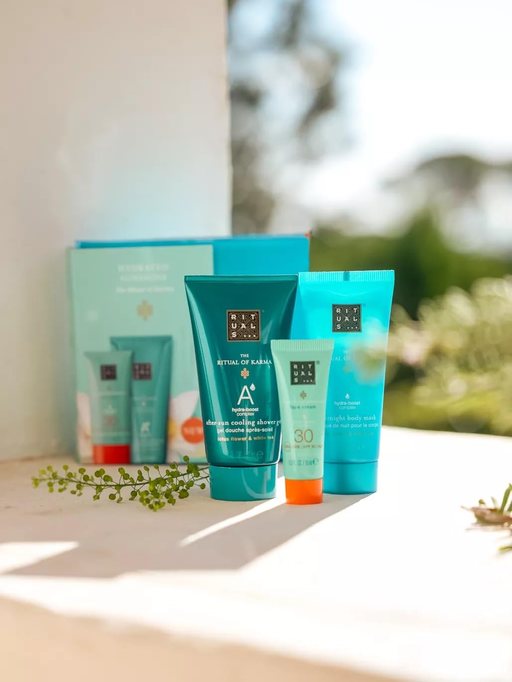 Rituals The Ritual of Karma Hydrated Sunshine Set After Sun Shower Gel Body Mask SPF Box Set