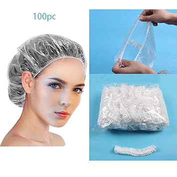 Einweg Duschhaube, Einweg Duschhaube für Friseursalon bearbeitet Haarschutz Haarhaube für Salon, Spa, Reise, Dusche, 100 Stüc