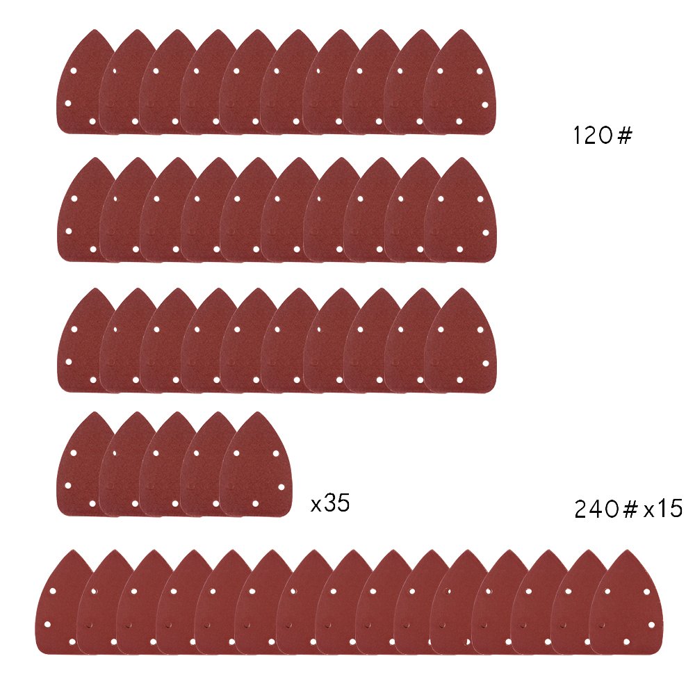 Coceca Mouse Detail Sander Sandpaper Sanding Paper Assorted 40 80 120 180 240 Grits (50pcs Mouse Sandpaper) - - 