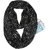 Ulalaza Infinity Scarf with Hidden Zipper Pocket Lightweight Travel Wrap for Women Girls