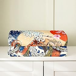 Japanese Ukiyoe Theme Flannel Fleece Throw