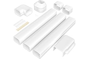 Cestluck 4'' 11 Ft Mini Split Line Cover Set, PVC Decorative Pipe Line Cover Kit for Mini Split Air Conditioner, Central AC and Heat Pumps