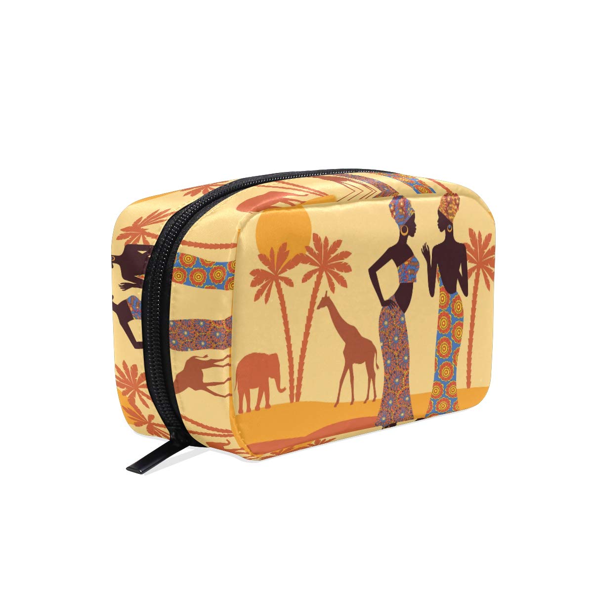 Cosmetic Bag African American Woman Toiletry Bag Portable Travel Organizer Makeup Storage Pouch Skincare Kit Pouch for Women