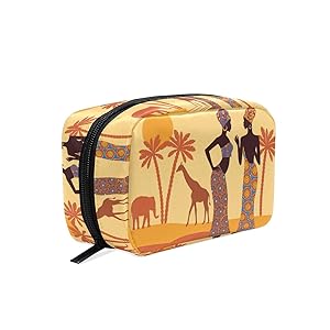 Cosmetic Bag African American Woman Toiletry Bag Portable Travel Organizer Makeup Storage Pouch Skincare Kit Pouch for Women