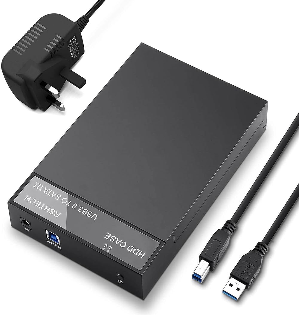 RSHTECH Hard Drive Enclosure USB 3.0 SATA HDD/SSD Caddy 2.5" 3.5" Up to 16TB