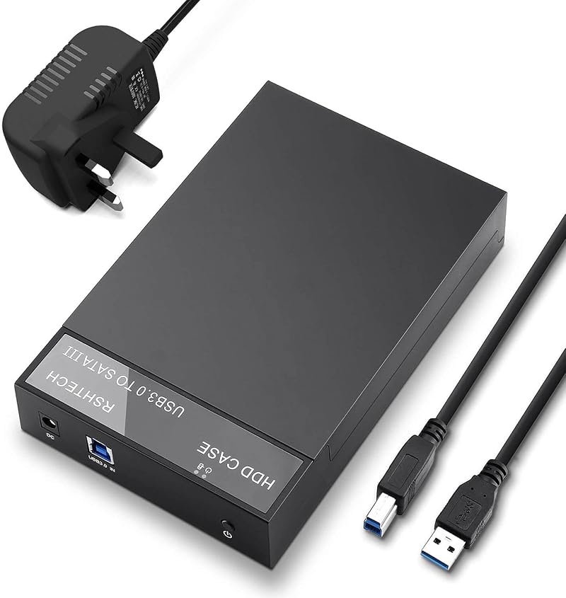 RSHTECH Hard Drive Enclosure USB 3.0 SATA HDD/SSD Caddy 2.5" 3.5" Up to 16TB