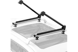 NELOMO Ski & Snowboard Car Racks Ski Racks for Roof Car Ski Snowboard Racks for Rooftop 31 inches Fits Up to 6 Pairs Ski Boards 4 Snowboards Screw Mounting Fits for Oval Square Cross Bars