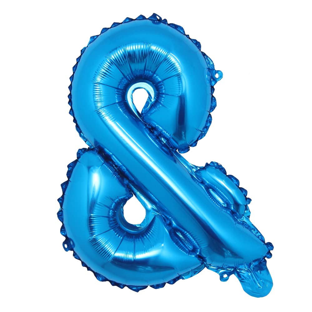 Photo 1 of 16" inch multicolor Alphabet Letter symbol & @ # Balloons Aluminum Hanging Foil Film Balloon Wedding Birthday Party Decoration Banner Air Mylar Balloons (16 inch & Blue)