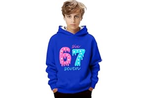 Funny 6 7 Meme Hoodies Gen Alpha Slang Kids Drip Meme 67 Ice Cream Sweatshirt Boys Girls Printed Long Sleeve Hoodie