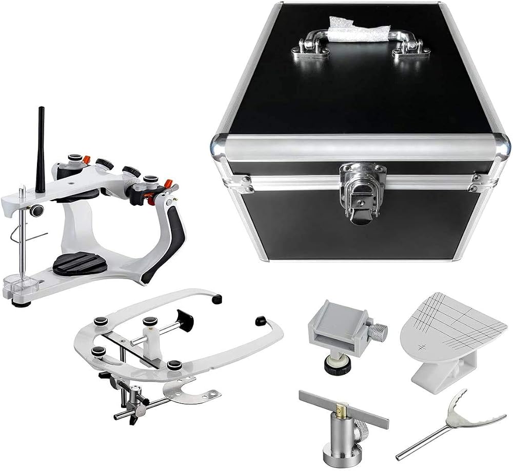 ORILAO Lab Articulator High Precision Semi-Adjustable with Face Bow Aluminum Box