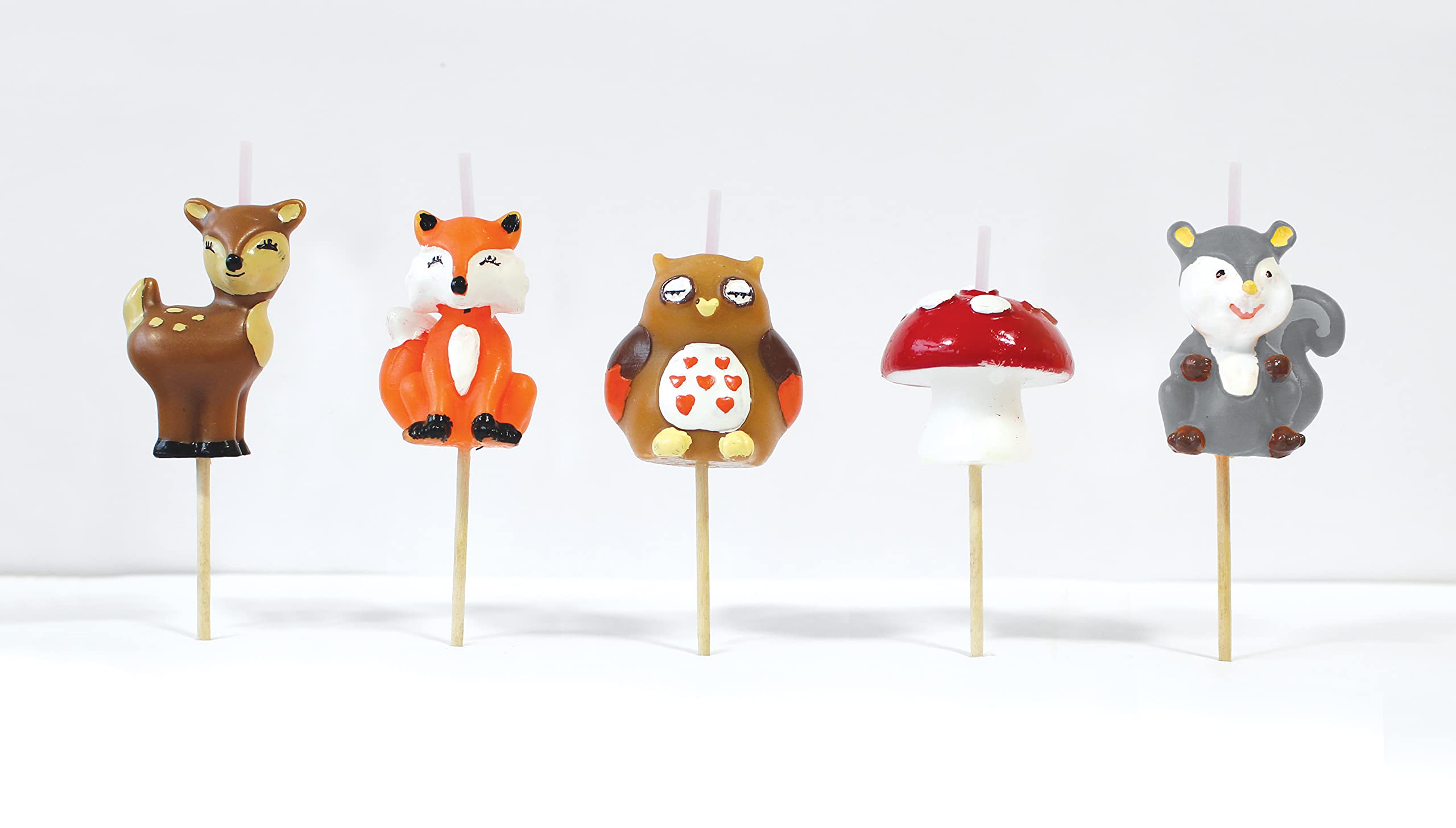 Smiling Faces Birthday Candles for Cake Topper Decoration Design Animals Pirate Football 1 30 40 50 21 Number Candle Easy Use Perfect for Parties Special Occasions โ Woodland โ image 1