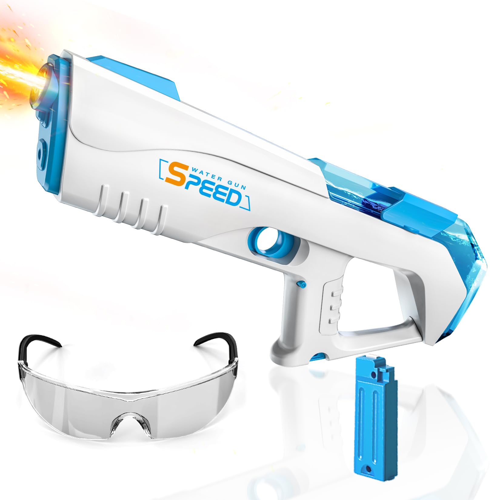 Photo 1 of (missing charge) Big Electric Water Guns for Adult & Kids, Up to 36 FT Long Range Automatic Water Gun with 600CC Large Capacity LED Water Blaster 