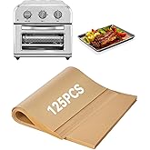 125PCS Disposable Air Fryer Parchment Paper Liners Compatible with Cuisinart Compact Air Fryer Toaster Oven TOA-26, Pre-Cut Non Stick Baking Sheets for Easy Cleanup Food-Grade Oven Safe Up to 450°F