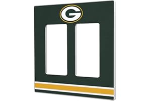 Strategic Printing Green Bay Packers Stripe Double Rocker Light Switch Plate