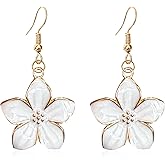 Just Follow Elegant Oil Drop Enamel Petal Flower Earrings Handcrafted Dainty Floral Stud Earrings for Women Lightweight Jewelry