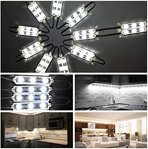 Dimmable LED Under Cabinet Lighting Kit，20W 2400LM-60leds White 10ft Under Counter Lights under Closet kitchen lights kit,with dimmer and power
