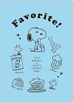 Amazon アートプリントジャパン 18年4月始まり手帳 ブロックウィークリーピーナッツ スヌーピー ダイアリー ブルー 手帳 文房具 オフィス用品