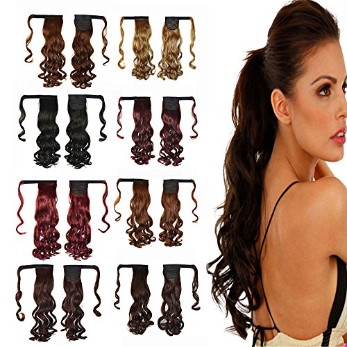 DEESEE(TM) New Clip In Human Hair Extension Curly Pony Tail Wrap Around Ponytail wig
