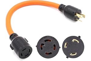 1.8FT Generator Transfer Switch Adapter Cord 4 Prong to 3 Prong L5-30P Male to L14-30R Female