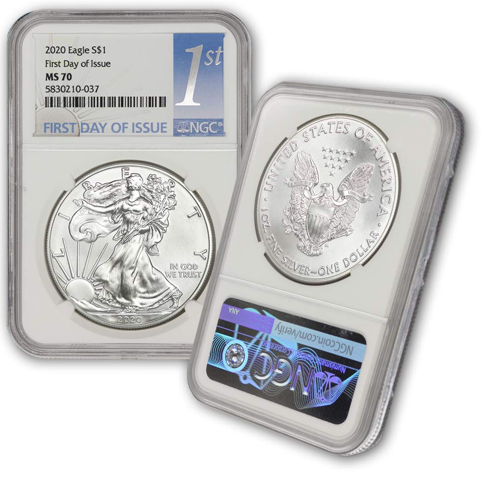 2020 Silver American Eagle MS70 NGC (First Day of Issue) by CoinFolio