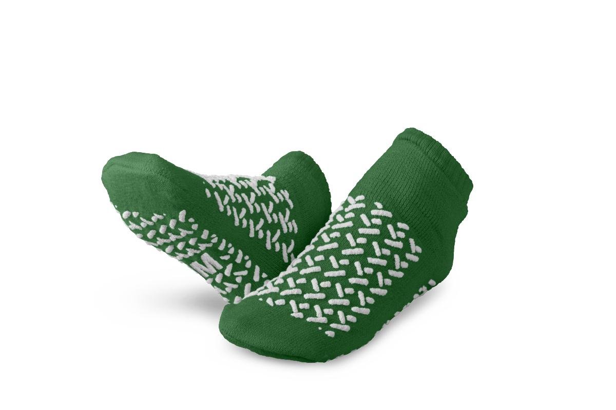 Medline MDTDBLTREADMH DoubleTread Slippers, Medium, Green