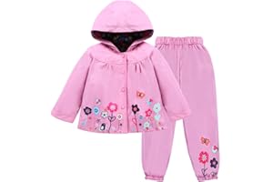 LZH Girl Baby Kid Waterproof Hooded Coat Jacket Outwear Suit Raincoat Hoodies with Pants