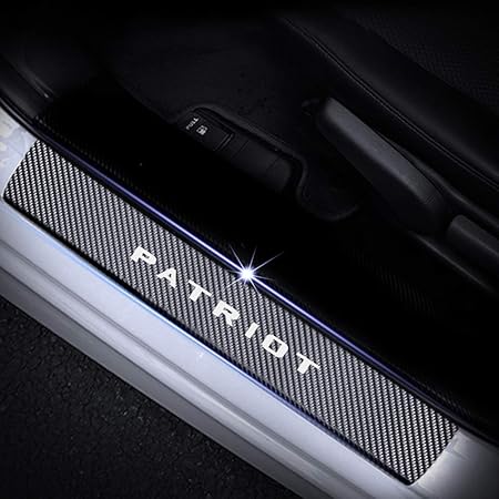 Amazon ジープ 専用のに合う Jeep Patriot 車のカーボンファイバーステッカー 傷防止自動車用ドアプロテクターステッカーステッカー4枚 白い 車 バイク 車 バイク