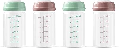 ana baby Premium Glass Breastmilk Storage Bottles 4 x 180ml