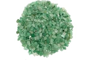 IMALY Green Aventurine Tumbled Chips Stone Polished Crushed Healing Crystal Quartz Pieces Irregular Shaped stones for Home Decorative Stones Vases Plants Succulents 0.5lb