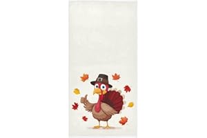 Pfrewn Cute Thanksgiving Turkey Hand Towels 16x30 in Bathroom Towel Thanksgiving Fall Autumn Harvest Maple Leaves Pumpkins Soft Absorbent Bath Towel Give Thanks Bathroom Decor