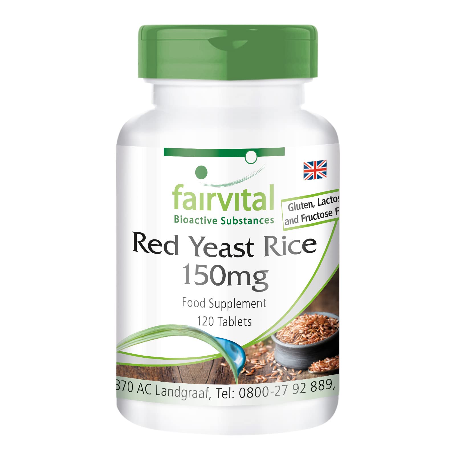 Fairvital | Red Yeast Rice Tablets 150mg - Vegan - 120 Tablets - 2,95mg Monacolin K