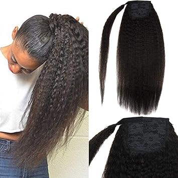 Amazon Com Laavoo 18inch Clip In Ponytail Extension Wrap Around
