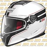 Nolan N-86 Rapid N-Com Helmet , Distinct Name: Metallic White/Black, Gender: Mens/Unisex, Helmet Category: Street, Helmet Type: Full-face Helmets, Primary Color: White, Size: 2XL N8R5273330248