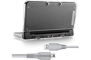 KOOWOD New 3DS XL Case with USB Charger Cable - Ultra Clear Crystal Transparent Hard Shell Protective Case Cover Skin for New 2015 3DS XL LL - [New Modified Hinge-Less Design] (2)