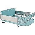 KitchenAid Compact Space Saving Rust Resistant Dish Rack with Removable Flatware Caddy and Angled Self Draining Drainboard, 12.63 x 15.87 x 5.54 Inch, Mineral Water