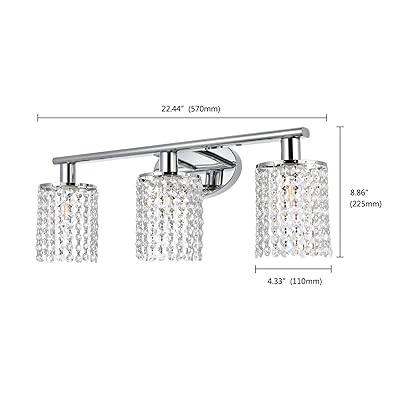 Buy Luburs Bathroom Light Fixtures 3 Lights Crystal Wall Sconce Vanity Light Fixtures For Bathroom Lighting Fixtures Over Mirror Polished Chrome Luxury Bedroom Vanity Light Fixtures With Crystal Drop Online In Turkey B08d9hvhry