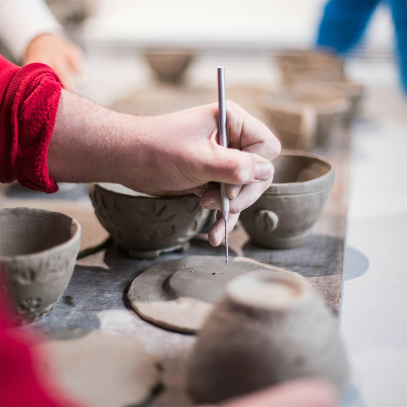 2 PCS Clay Needle Tools, Polymer Clay Sculpting Tools, Stainless Steel Pottery Tools, Air Dry Clay Tools for Dotting Sewing Modeling Carving