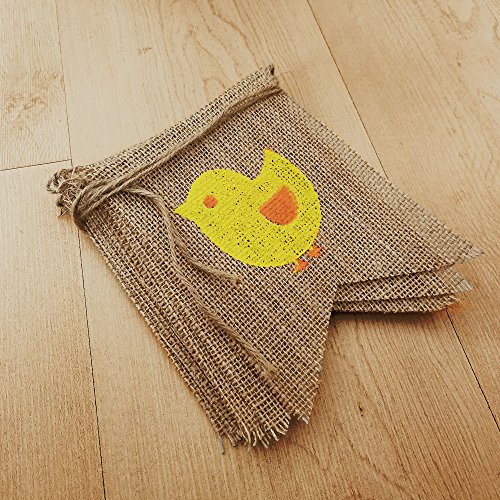 Happy Easter Burlap Banner by Asommet, Easter Decorations Felt 4 pcs ( Egg Bunny Rabbit ) Easter Decor Bunting Garland Flags Hanging Banner Flag Felt Ornament for Home Fireplace Party Favor Photo Prop - Thumbnail 2