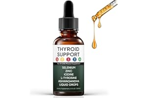 GXSAE Kindled Thyroid Support Liquid Drops, Actora Thyroid Support Drops with Selenium Zinc Iodine L-Tyrosine Ashwagandha for Hormone Balance - Mood & Energy Supplement - 4 fl. oz. (120mL) (1)