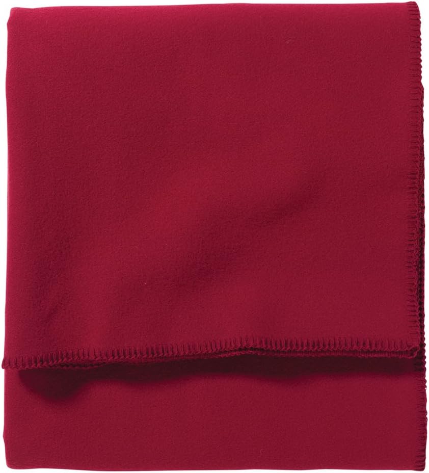 Pendleton, Eco-Wise Washable Wool Blanket, Red, Queen: Home & Kitchen
