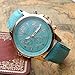 Top Plaza Fashion Women's Analog Watch, PU Leather Band Rose Gold Tone - Turquoise